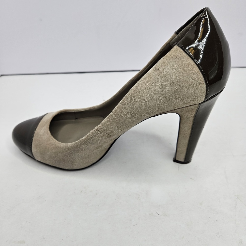 Lauren Ralph Lauren Beige Suede Heels Leather Upper Size 9B Heel 4" - Picture 5 of 9